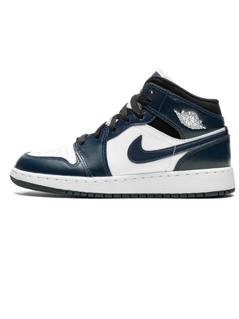 Nike Air Jordan 1 Mid - armory Navy and White 6 youth Sneakers